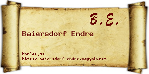 Baiersdorf Endre névjegykártya